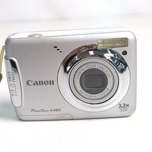 【動作品】キャノン Canon PowerShot A480 3.3x コンパクトデジタルカメラ シルバー T0514