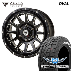 4本セット DELTA FORCE OVAL 17x8.0J 6/139.7 +20 BSM MONSTA TERRAIN GRIPPER A/T 265/65R17 ホワイトレター プラド ハイラックス