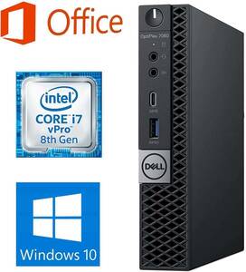【Windows11 アップ可】DELL 7060 コンパクト デスクトップPC Windows10 新品SSD:128GB 新品メモリー:8GB Office 2019