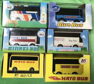 【６個セット】バス・プルバックカー まとめ　「はとバス・銀嶺バス・Blue Bus ・三洋観光バス・あづまバス」