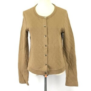 プチバトー/petit bateau★キルティング/カーディガン/ノーカラージャケット【レディースXS/茶/brown】フランスデザイン/Tops◆BH528