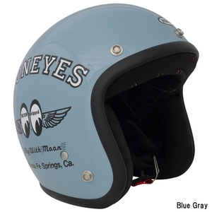 【訳あり！アウトレット！１５％オフ！】MOONEYES ムーンアイズ　ジェットヘルメット　フリーサイズ　ブルーグレー　JET HELMET SG規格