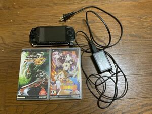 PSP PSP1000 SONY メモリーカード32MB、ゲームソフト２本付き　フェイト/タイガーころしあむアッパー、モンスターハンターポータブル２Ｇ