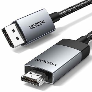 UGREEN DisplayPort-HDMI 変換ケーブル アクティブ【4K@60Hz 2K@144Hz】 ディスプレ