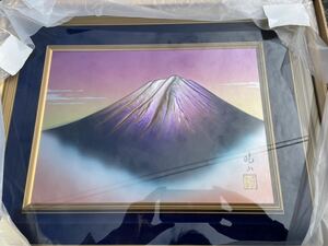 晴山 富士山」彫金 絵画 額
