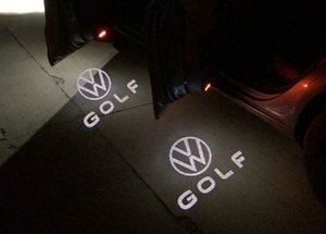 VW US純正 GOLFロゴ LEDドアカーテシーランプ プロジェクター【GENUINE PARTS】新品/ドアエントランス・フットランプ/GOLF7/GOLF8/