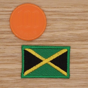 【Ｓサイズ】アイロンワッペン NO.39 ジャマイカ国旗 ジャマイカ 国旗 人気 アップリケ 【郵便定形】