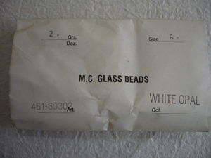 716@未使用 チェコビーズ M.C.GLASS BEADS ホワイトオパール