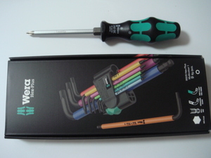 Wera（ヴェラ）950SPKL　1.5~10.0㎜　六角レンチ9本セットほぼ未使用＋350SKプラスドライバー2×100　008752　2セット中古