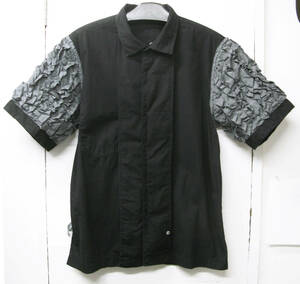 ギャルソン プリュス：98AW 袖裏フリル 半袖 シャツ S （ アーカイブ COMME des GARCONS HOMME PLUS 98AW Vintage Back Side Frill Shirt S