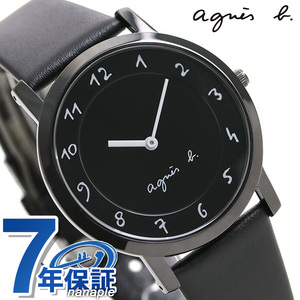 アニエスベー 時計 メンズ マルチェロ FCRK987 agnes b. オールブラック 腕時計 革ベルト