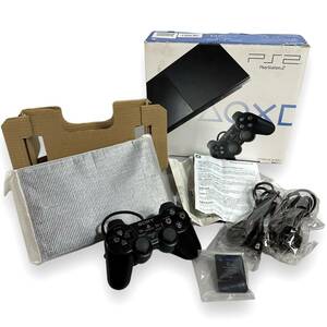 【極美品】SONY PlayStation 2 チャコール ブラック SCPH-90000CB 本体 PS2 ソニー 純正メモリーカード 保護フィルム付き デッドストック