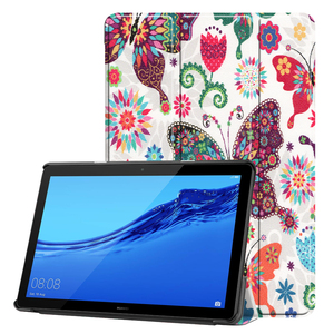 【送料無料】HUAWEI MediaPad T5 10.1 タブレット専用スタンド機能付きケース AGS-WIFIモデル MediaPad T5 PUレザーケース☆蝶