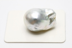 南洋白蝶真珠パールルース　両穴　21×15mm　ホワイトカラー