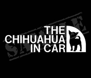 THE CHIHUAHUA IN CAR （チワワ）② パロディステッカー　5.5㎝×17㎝　ペット　愛犬