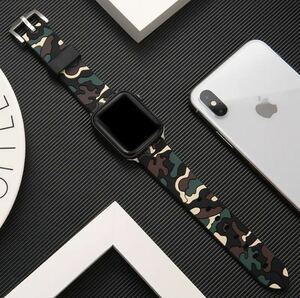 アップルウォッチ Apple watch 用 腕時計バンド 迷彩 カモフラ 42mm~45mm用 シリーズ8 7 6 5 4 迷彩イエロー