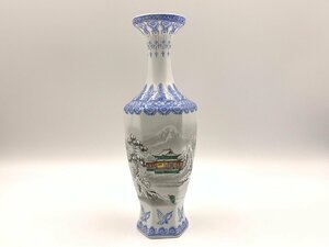 □★【中国壺】レア品 陶器 花瓶 飾り 床の間 (S0329)