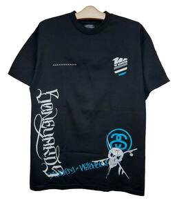 超爆レア希少！新品タグ付き！STUSSY ステューシー×NEIGHBORHOOD ネイバーフッド/Wネーム×クロスボーンコラボ限定Tシャツ L 黒 入手困難