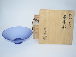 茶道具 抹茶茶碗 ガラス 紫蘭 冷茶用 茶碗 上野 良樹 作 茶道 18-7501