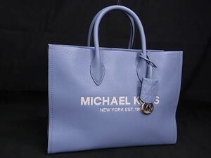 1円 ■新品■未使用■ MICHAEL KORS マイケルコース レザー ハンドバッグ トートバッグ レディース ライトブルー系 FA6153