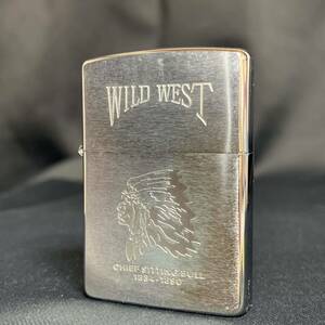 ZIPPO ジッポー 1992年製 オイルライター インディアン WILD WEST CHIEF SITTING BULL 1834-1890 シルバーカラー 喫煙具 ヴィンテージ 