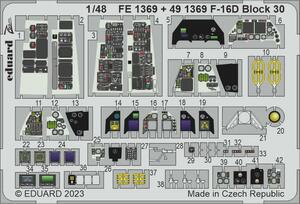 エデュアルド(FE1369) 1/48 F-16D Block 30用内装エッチングパーツ(キネティック用)