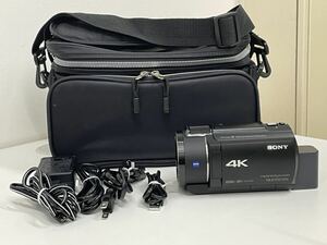 美品 SONY ソニー Handycam 16.6 MEGA PIXELS FDR-AX40 4K ハンディカム 簡易動作確認済［1804］