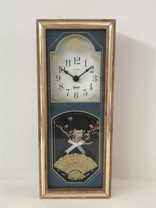 ヴィンテージ ウォールクロック ELGIN社製 花 フラワー シャドーボックス 壁掛け時計 1960