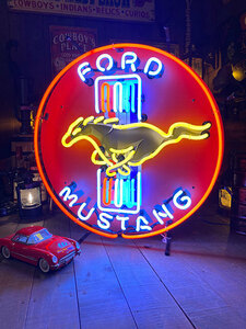 フォード　マスタング　オフィシャルネオンサイン ■ アメリカン雑貨 アメリカ雑貨