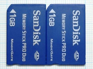★SanDisk メモリースティック PRO Duo１ＧＢ ２枚 中古★送料６３円～
