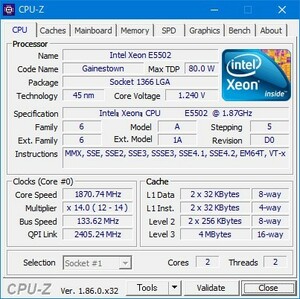 INTEL Xeon E5502 (1.86 GHz) LGA1366 ★中古優良品★ (1)