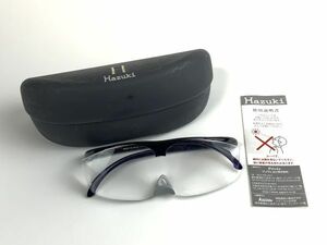 0l1k42W042 Hazuki ハズキルーペ 眼鏡 1.6X パープル 紫 ラメ ケース 説明書付き 1.6倍 老眼鏡 拡大鏡