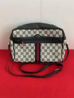 GUCCI オールドグッチ　シェリーライン　ショルダーバッグ　ネイビー　正規品