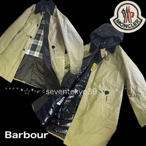 新入荷 本物 新品 40768144 MONCLER モンクレール/ ジーニアス/1952×Barbour/サイズM 大人気 Barra Trench Coat ×インナーダウンコート