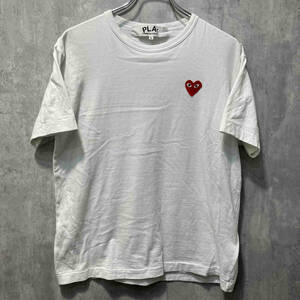 22SS PLAY COMME des GARCONS Red Heart LOGO Tee White Size:L AZ-T108 レッドハートロゴ半袖Tシャツ プレイコムデギャルソン