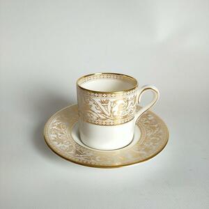 英国 Wedgwood デミタスカップ&ソーサー Gold Florentine W4219 ヴィンテージ アンティークウェッジウッド ゴールドフロレンティーン