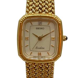 SEIKO セイコー エクセリーヌ 7321-6600 レディース 腕時計 クォーツ 白文字盤 ゴールドカラー SS
