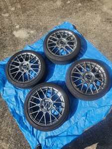 （中古）PIAAホイール 16×6 1/2J+52　タイヤ165/50R16タイヤ付きホイール4本セット