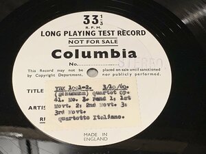 ★LP★ RARE 片面TEST PRESSING SAX規格での発売なし 2LP 英Columbia イタリア弦楽四重奏団 シューマン 弦楽四重奏曲 Quartetto Italiano