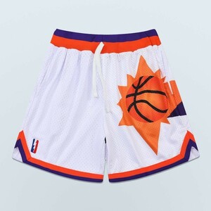 新品　NBA フェニックス・サンズ　ハーフパンツ　Short　ユニフォームパンツ　バスケパンツ　袋付き　ホワイト　Mサイズ　Suns