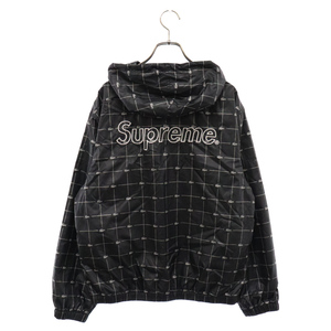 シュプリーム 18SS LACOSTE Reflective Grid Anorak ラコステ リフレクティブグリッドアノラックジャケット ブラック