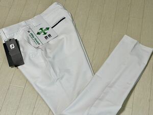 新品◆フットジョイ FootJoy ツアーフィット 吸汗速乾 撥水 4wayストレッチ テーパードパンツ/春夏/ホワイト/サイズL(w82-86)/送料185円