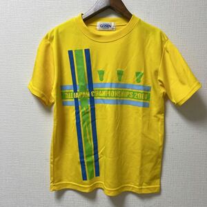 GOSEN ゴーセン 全日本選手権 2004 半袖Tシャツ Sサイズ イエロー ポリエステル バドミントン