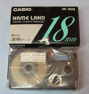 CASIO/ネームランド/銀文字/透明テープ/18mm/XR-18XS/②