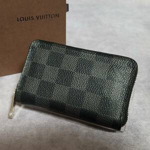 【良好】　LOUIS VUITTON　ルイヴィトン　正規品　ダミエ　グラフィット　ジッピー　コインパース　コンパクト財布　N63076　A2