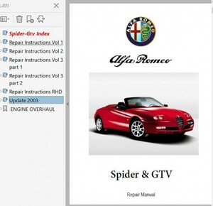 アルファロメオ GTV ＆ Spider スパイダー 916 整備書 修理書 リペアマニュアル ボディー修理 ワークショップマニュアル