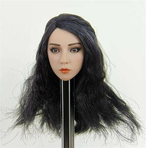 TBLeague PL 2022-190 1/6ヘッド スカルプト女戦士黒髪彫刻モデルは12インチ兵士の動く人形体に適している