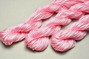 アクリル紐 ピンク 25m 1mm ストラップ ブレスレット 編み ハンドメイド ビーズクラブ