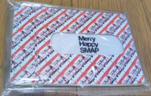 レア新品スマップショップ限定メリーハッピースマップパスケース/Merry Happy SMAP/定期入れ/ICカードケース/SMAP SHOP限定