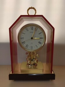 当時物　レトロ　CITIZEN　シチズン　リズム時計　置時計　置き時計　時計　アナログ　QUARTZ　クォーツ　飾り物　インテリア　置物　P